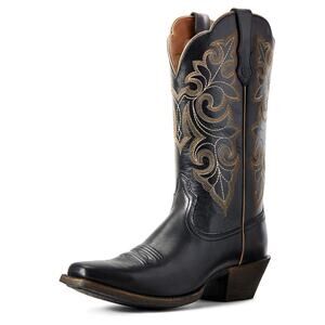 Ariat Womens Round Up Square Toe Western Boot Limousine Black Size 8 Cowboy Boot